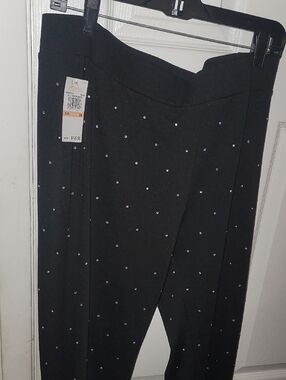 Michael Kors Black Embellished Straight-Leg Pants